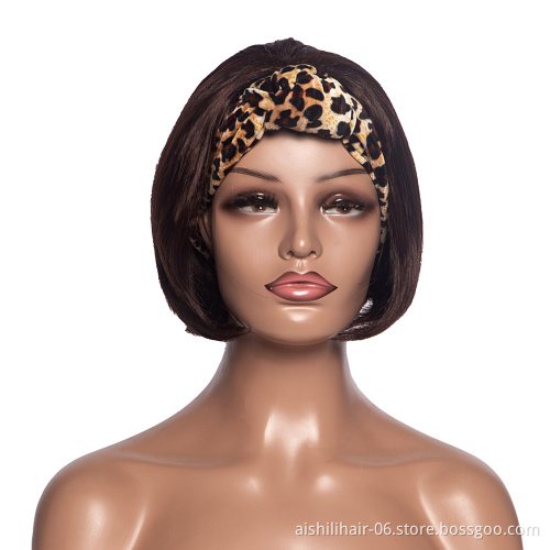 Aishili factory wholesale wig headband short straight bob hair headband wigs for black women